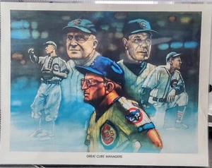 Unocal 76 Great Chicago Cubs Managers 8"x10" Litho By Todd L.W. Doney RARE! - Picture 1 of 2