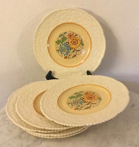 ANTIQUE ROYAL CAULDON Pattern 1283, Set Of 6 Dinner Plates. Floral Center. Disc. - Picture 1 of 12