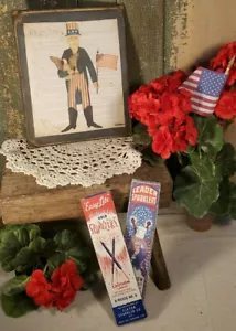 COLONIAL VINTAGE ANTIQUE VICTORIAN STYLE PATRIOTIC AMERICA JULY 4TH CANVAS SIGN - Picture 1 of 4