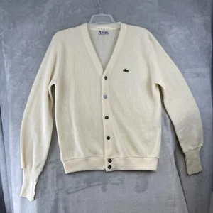 VTG Izod Lacoste Grandpa Sweater Men's Sz L Ivory Button Up L/S Cardigan USA - Bild 1 von 12
