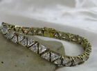 Gold over Sterling Silver  925 Triangle CZ Tennis Bracelet 66tcw