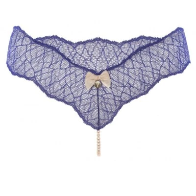Bracli Sydney SINGLE Perlenstring blau Reizwäsche Perlenslip transparent Sexy - Bild 1 von 4