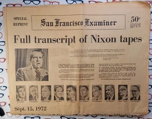 San Francisco Examiner Trascrizione Completa di Nastri Nixon 1974 Ristampa Speciale - Foto 1 di 2