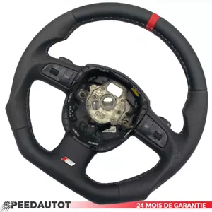 S LINE Abgeflacht Multifunktionslenkrad Lederlenkrad Schwarz Audi Q5 A3 A4 A6 A5 DSG - Bild 1 von 3