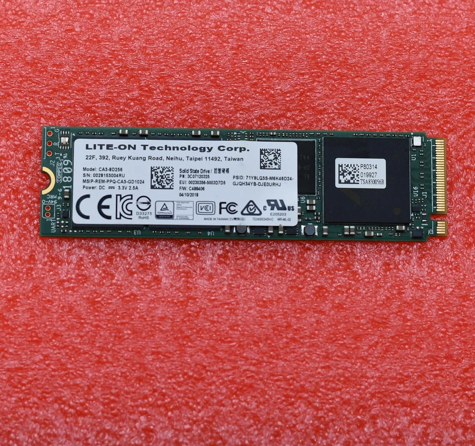 Liteon CA3-8D256-Q11 256 GB NVMe M.2 2280 80mm Solid State Drive - Image 1 of 1
