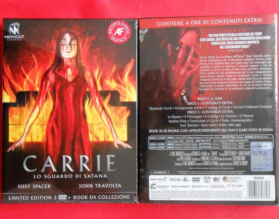 Carrie Lo Stance By Satana Sissy Spacek 3 DVD+Book Rare Box Set Limited Edition - Image 1 of 1