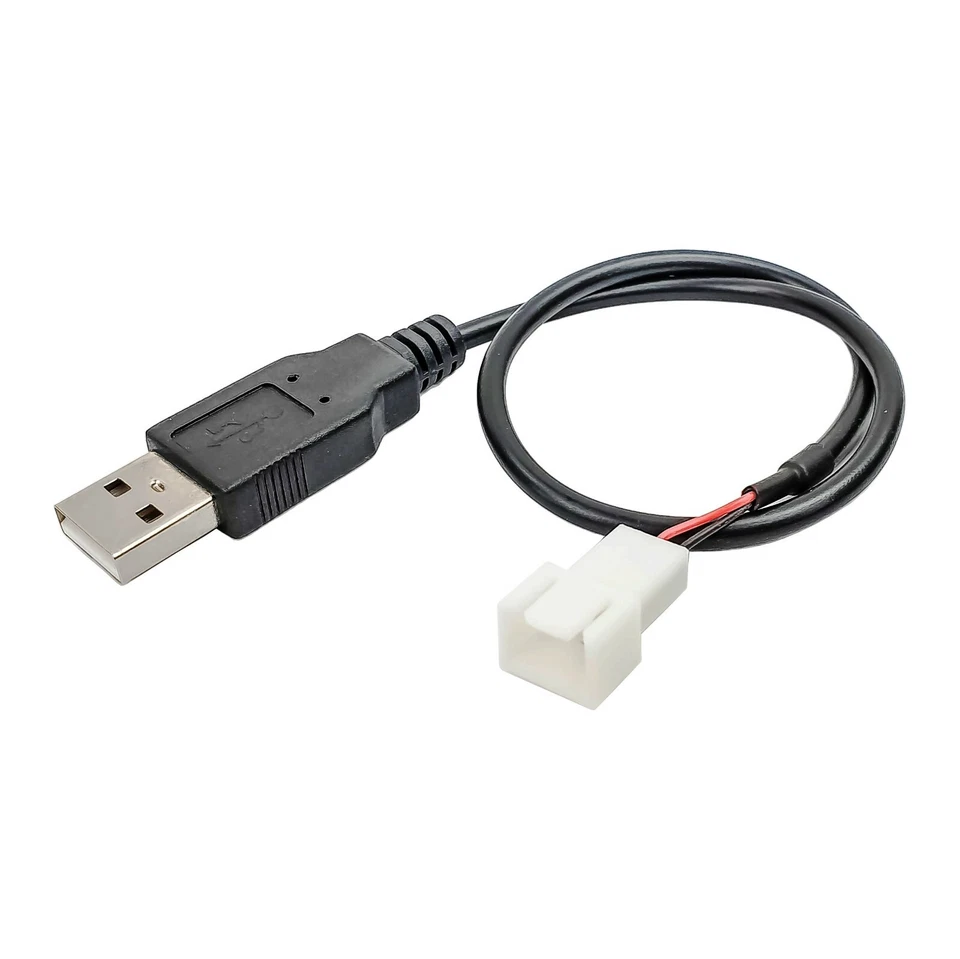 Lüfter Adapter Lüfterkabel USB Stecker 3 PIN Buchse Lüfter an USB betreiben 0,3m - Bild 1 von 1