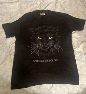 Vintage 80-90s Division 1 South Of The Border Black Cat T-Shirt XL Very Thin USA - Bild 1 von 10