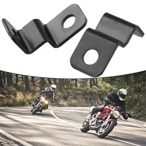 2PCS Motorcycle Turn Signal Indicator Bracket Mount Front Black ABS Kit - Picture 1 of 12