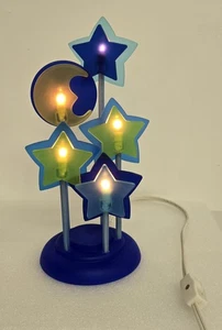 Rare Vintage 90's Acrylic Celestial Lamp Night Light Moon Stars On/ Off Switch - Picture 1 of 12