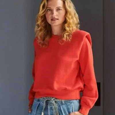 Sundry Jersey Cuello Redondo Manga Larga Hombrera Sudadera Rojo Cereza Talla 0 XS Foto 1 de 4