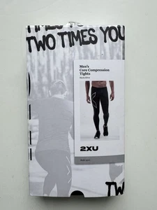 NEW 2XU Men's Core Compression Tights Size M Black/ Silver - Picture 1 of 4