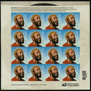 MARVIN GAYE SOUL MUSIC ICON LEGEND 2019 US SCOTT #5371 VF FOREVER 16 STAMP SHEET - Picture 1 of 2
