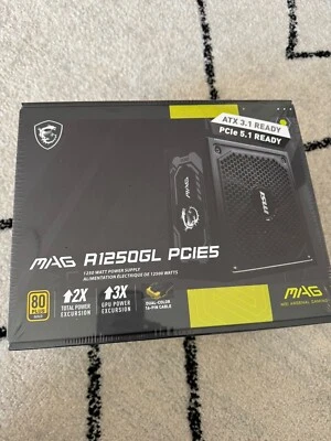 MSI MAG A1250GL 1250W PCIE 5, 80+ GOLD Fully Modular Gaming PSU, ATX Power Su... - Image 1 of 3