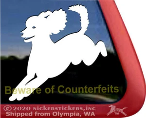 Long Tail Jumping Poodle Dog Window Decal Sticker - Bild 1 von 5