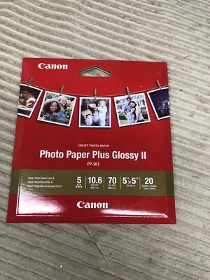 Canon Inkjet PP-301 Photo Paper Plus Glossy II 5"×5" Lot of 2 Packs - Image 1 of 2