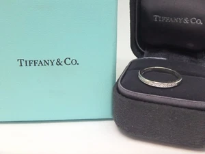 TIFFANY & Co. Platinum 2mm Half Circle Channel-set Diamond Band Ring 5.5 - Picture 1 of 10
