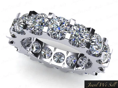 3.40Ct Round Brilliant Cut Diamond U-Prong Eternity Band Ring 18K Gold G SI1 - Image 1 of 2