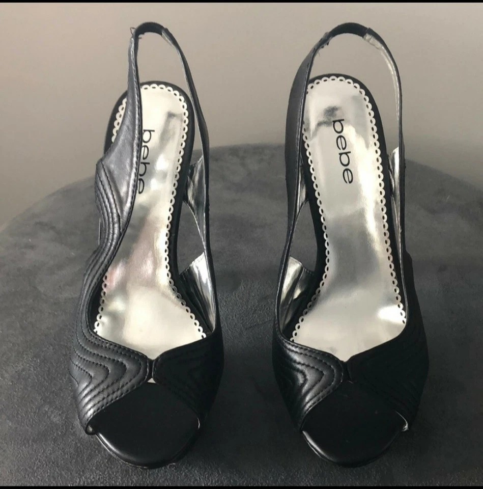 Zapatos de tacón BEBE para mujer Lea negros con plataforma talla 9 Foto 1 de 4