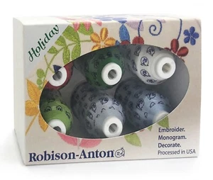 Robison-Anton Rayon Thread 40wt 6 Spool Gift Pack Holiday - Picture 1 of 1