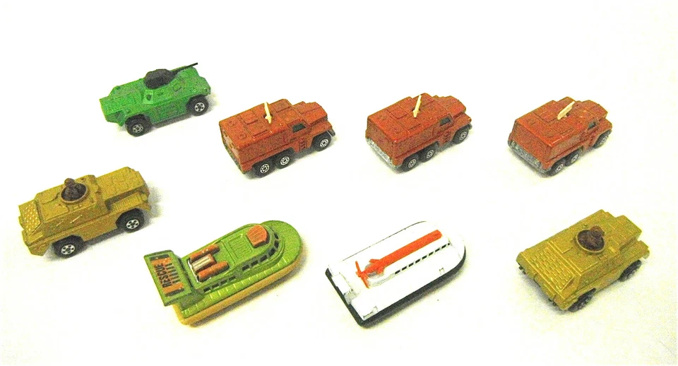 Caixa de fósforos vintage Lesney Rolomatic Badger Carrier Weasel Tank Hovercraft 8 peças - Imagem 1 de 3