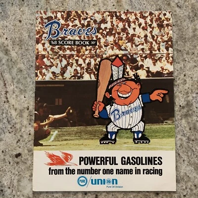 1968 Atlanta Braves ‘68 Score Book Card MLB Hank Aaron HOF - Image 1 of 4