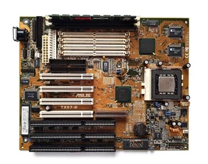 Asus TX97-E Socket 7 + Intel Pentium 200MMX + 128 Mb RAM Win98 DOS Retrogaming - Picture 1 of 15