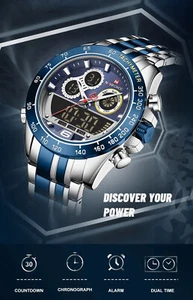 High Quality Men Multifunction Mens Chronograph with Analog & Digital Display - Picture 1 of 9