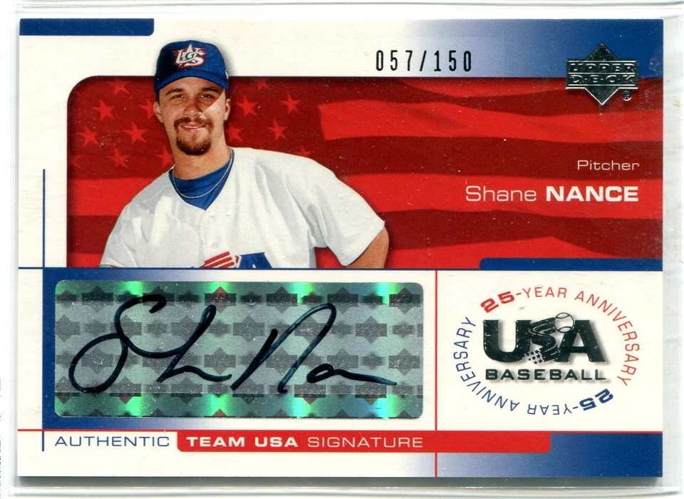 2004 UD Upper Deck Team USA Shane Nance BLACK INK AUTO AUTOGRAPH 57/150 - Image 1 of 1