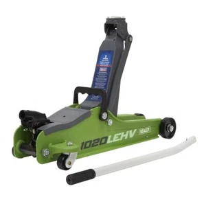 Sealey 1020LEHV Trolley Jack 2tonne Low Entry Short Chassis - Hi-Vis Green - Picture 1 of 9