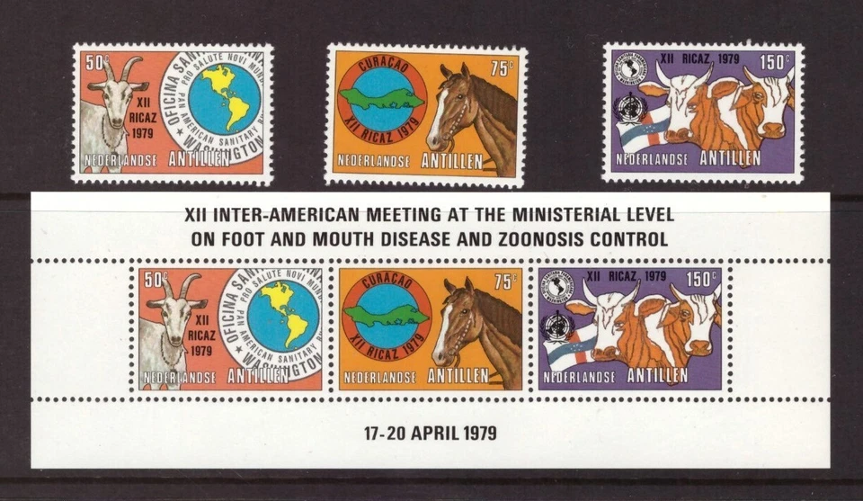 Netherlands Antilles 1979 Nature Animals set MNH mint stamps - Image 1 of 1