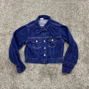 Vintage Sears Growing Girl Denim Jacket Size 12 Blue Jean Western Cropped USA 60 - Picture 1 of 12