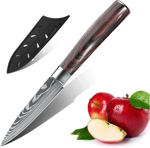 3.5' inch Kitchen Knife Stainless Steel High Carbon Damascus Chef Paring Knife - Picture 1 of 10
