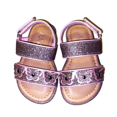 Sandalias Sugar Niñas Pequeñas Mariposa Zapatos de Vestir Rosa Brillo Talla 5 M Nuevas Foto 1 de 4