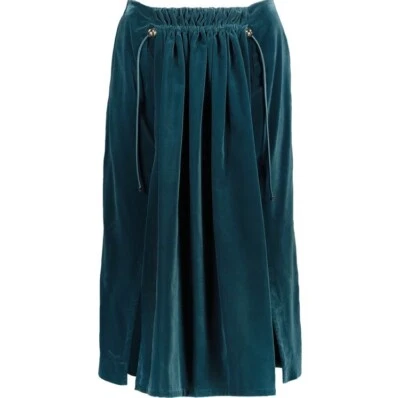 £669 TALLADA Falda Midi Terciopelo Azul - Hecha en Italia Foto 1 de 4