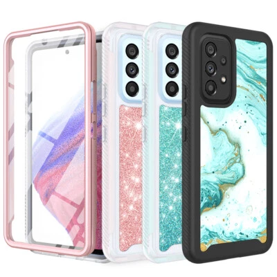 TJS For Samsung Galaxy A53 5G Phone Case Full Body Built-in Screen Protector Cover