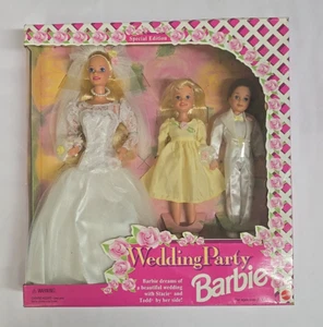1994 Wedding Party Deluxe Set. Barbie, Stacie & Todd Dolls Mattel #13557 - Picture 1 of 13
