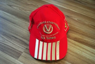 F1 CAMPEÓN DEL MUNDO SEIS VECES SOMBRERO MICHAEL SCHUMACHER FERARRI GORRA ROJA ALGODÓN ROJO Foto 1 de 4