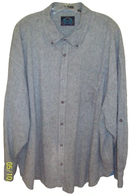 Bruno New York Men's 4X Washable Linen Button Down GREY Roll Tab Long Sleeves - Image 1 of 4
