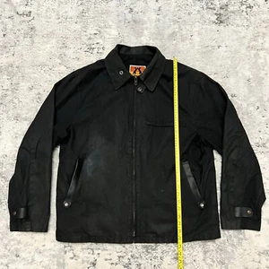 VTG Kakadu Traders Australia Oilskin Waxed 100% Cotton Jacket Men's Medium Black - Picture 1 of 11