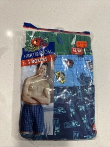 Fruit Of The Loom Boys Printed Boxers Medium 10-12 3 Pack - NOS Y2K 2002 - Picture 1 of 2