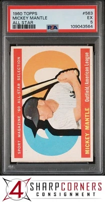 1960 Topps All-Star #563 Mickey Mantle Yankees Hof PSA 5 Foto 1 de 4