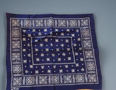 1950-е Быстрый Цвет Хлопок Слон Хобот Синий Бандана - Изображение 1 из 4