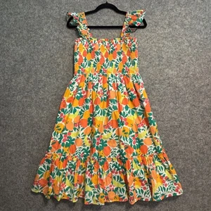 J Crew Crewcuts Dress Girls 12 Yellow Lemon Fruit Print Sundress Summer - Picture 1 of 16