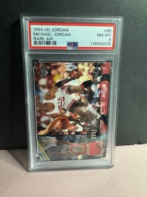 1994 UD MJ RARE AIR #65 MICHAEL JORDAN PSA 8 - Image 1 of 2