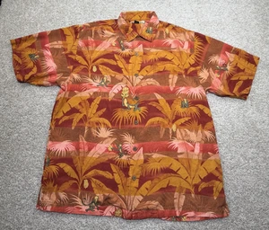 Tommy Bahama Hemd Herren Größe M rot Knopfleiste Seide Affen Camp Hawaii - Bild 1 von 10