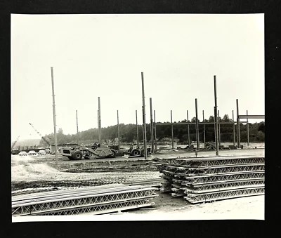 1960s Macon Georgia Bibb Steel Construction Frame Beams Bulldozer Vintage Photo - Image 1 of 2
