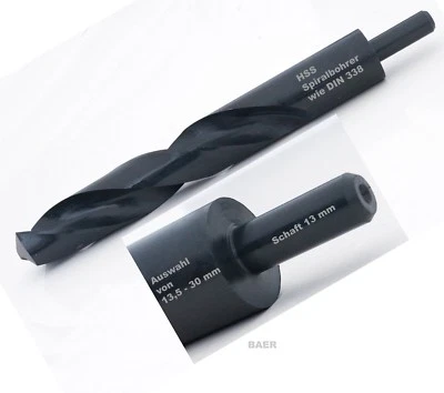 BAER GERMANY Broca espiral HSS de 13,5 - 30,0 mm vástago 13 mm broca de metal broca de acero