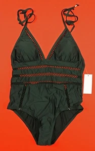 Ella Moss 1 piece Swimsuit Solid Black NWT New Size M - Picture 1 of 3
