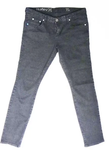 HURLEY skinny black 1981 jean '81 31 low rise waist stretch retro 80s peg leg - Picture 1 of 12